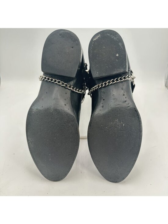 Dan Post Men Size 12 Black.stitch Leather Silver Chain Strap Harness Cowboy Boot main image 12